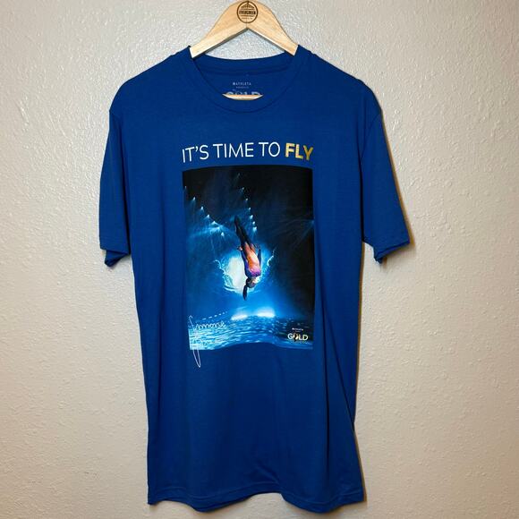 Simon Biles Gold Over America Tour Shirt Athleta Gymnastics Blue Unisex Medium - Picture 2 of 8